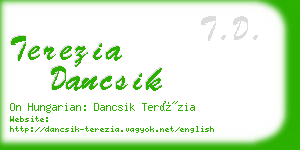 terezia dancsik business card